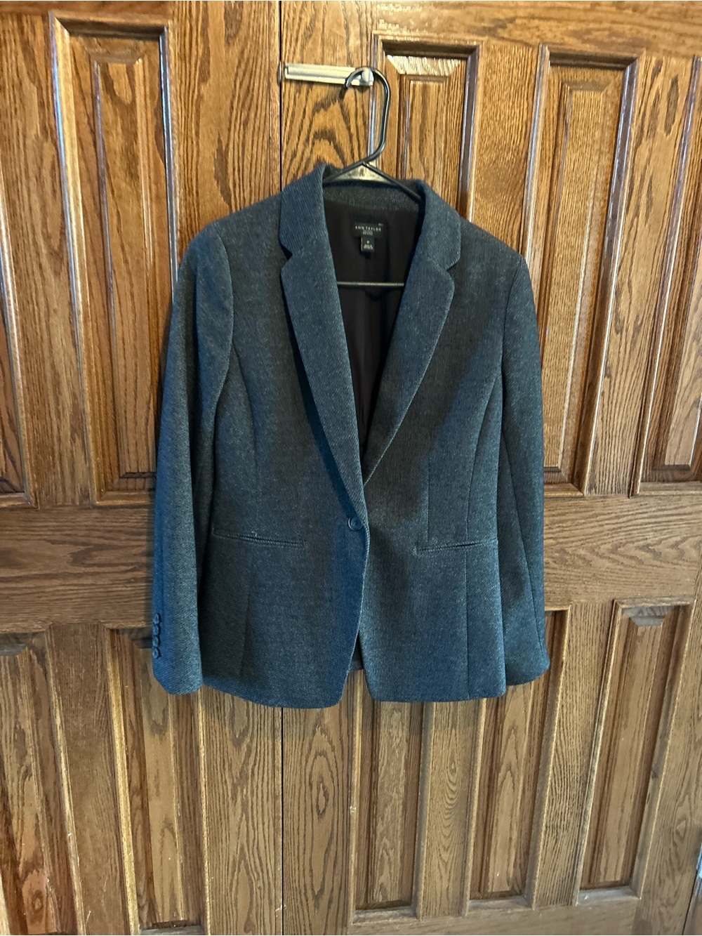 Ann Taylor Women's Charcoal Single-Button Blazer